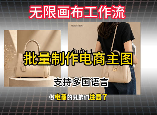 无限画布工作流搭建教程,一键电商主图批量制作,批量下载,支持多国语言-52网创