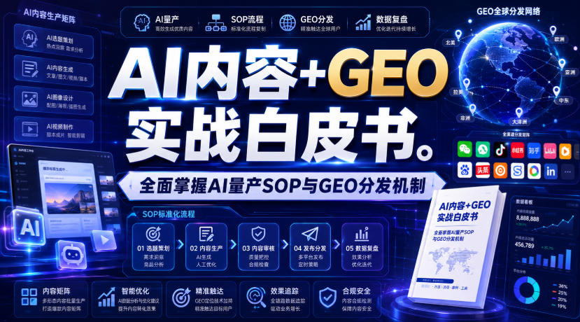 AI内容+GEO实战白皮书，全面掌握AI量产SOP与GEO分发机制【文档】 - 52网创-52网创