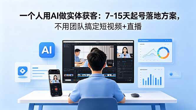 （18432期）一个人用AI做实体获客：7-15天起号落地方案，不用团队搞定短视频+直播 - 52网创-52网创