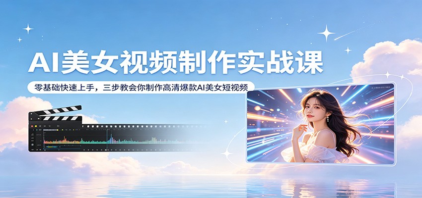 AI美女视频制作实战课：零基础快速上手，三步教会你制作高清爆款AI美女短视频 - 52网创-52网创
