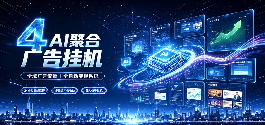 全域广告流量聚合，AI无人挂机稳赚佣金，打造长期稳定被动收入副业 - 52网创-52网创