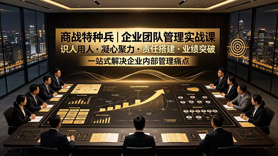 商战特种兵｜企业团队管理实战课：识人用人｜凝心聚力｜责任搭建｜业绩突破，一站式解决企业内部管理痛点 - 52网创-52网创
