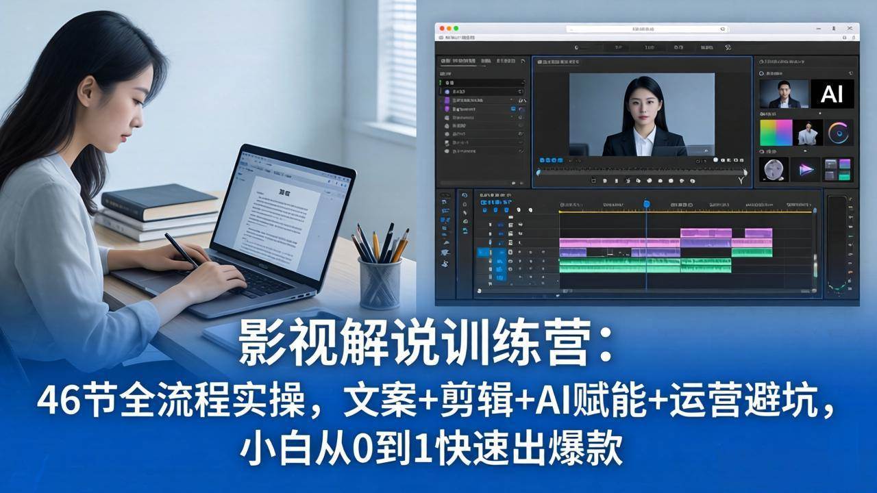 （18053期）影视解说特训营：46节全流程实操，文案+剪辑+AI赋能+运营避坑，小白从0到1快速出爆款 - 52网创-52网创