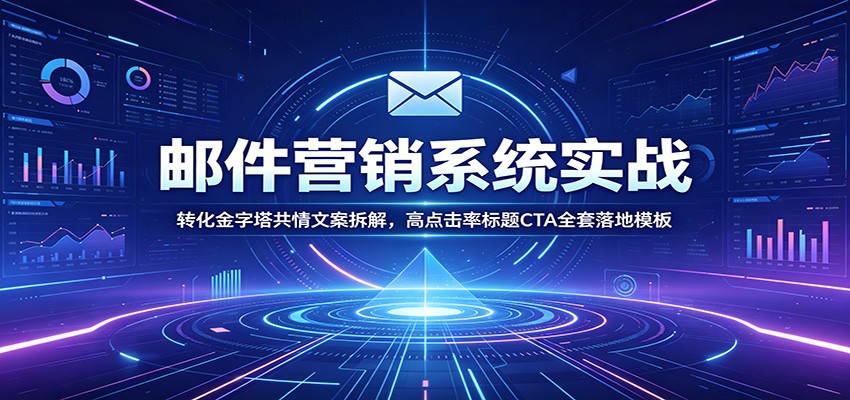 邮件营销系统实战：转化金字塔共情文案拆解，高点击率标题CTA全套落地模板-52网创
