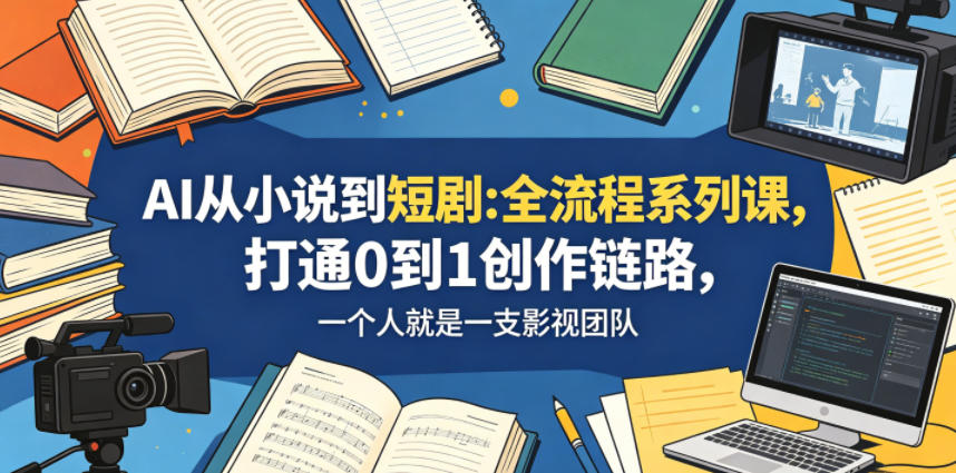 AI从小说到短剧全流程系列课，打通0到1创作链路，一个人就是一支影视团队 - 52网创-52网创