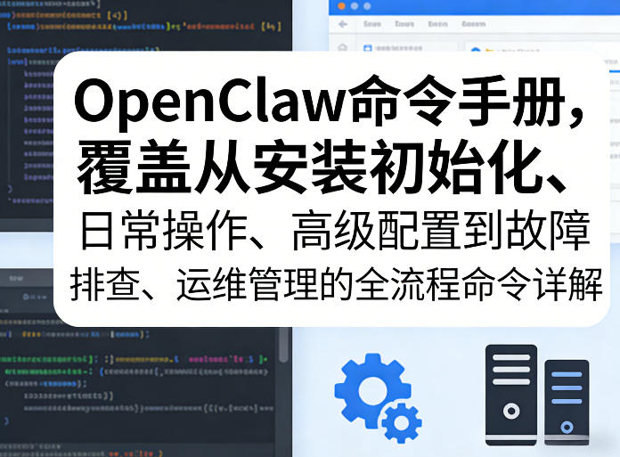 OpenClaw命令手册，覆盖从安装初始化、日常操作、高级配置到故障排查、运维管理的全流程命令详解-52网创