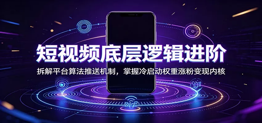 短视频底层逻辑进阶：拆解平台算法推送机制，掌握冷启动权重涨粉变现内核 - 52网创-52网创