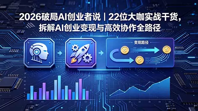 2026 破局 AI 创业者说｜22 位大咖实战干货，拆解 AI 创业变现与高效协作全路径 - 52网创-52网创
