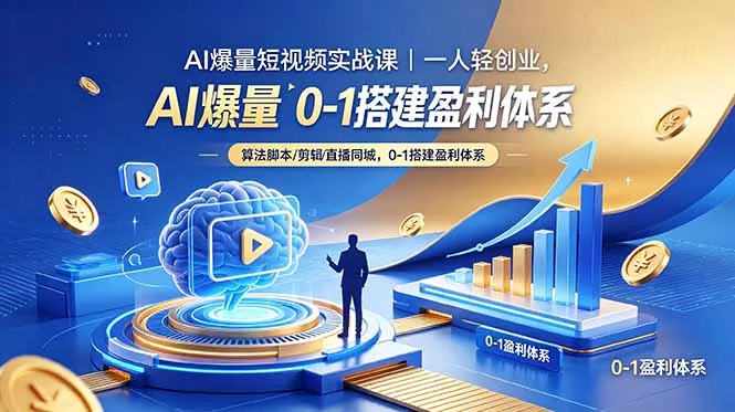 AI爆量短视频实战课｜一人轻创业，算法脚本剪辑直播同城，0-1搭建盈利体系 - 52网创-52网创