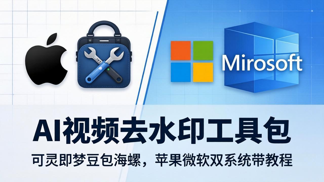 AI视频去水印工具包：可灵即梦豆包海螺，苹果微软双系统带教程 - 52网创-52网创