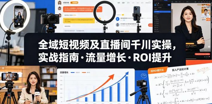 全域短视频及直播间千川实操，实战指南·流量增长·ROI提升(更新)-52网创
