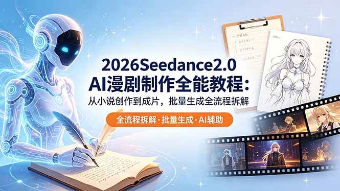 （18537期）2026Seedance2.0 AI制作全能教程：从小说创作到成片，批量生成全流程拆解 - 52网创-52网创