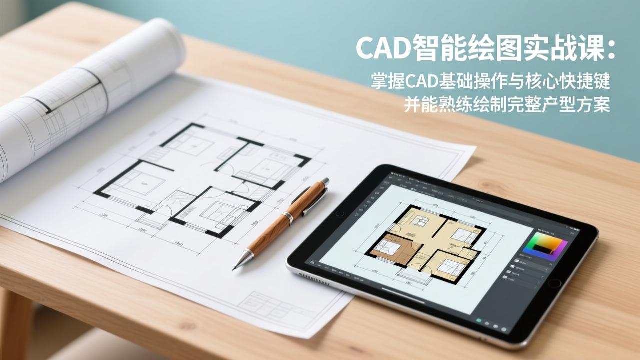 CAD智能绘图实战课：掌握CAD基础操作与核心快捷键，并能熟练绘制完整户型方案 - 52网创-52网创