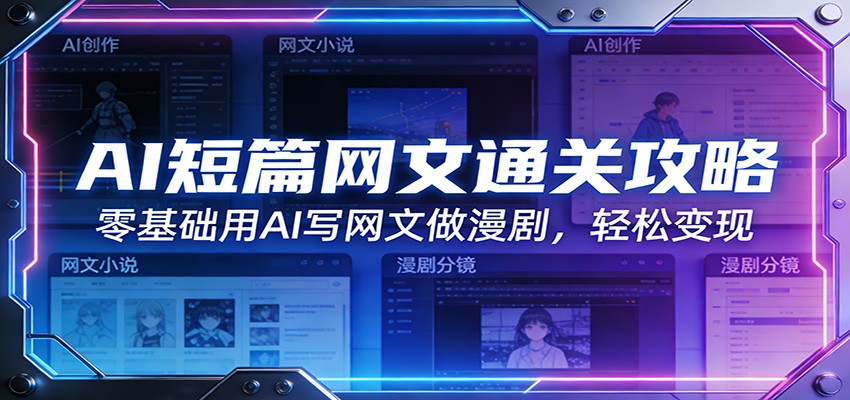 AI短篇网文通关攻略：零基础用AI写网文做漫剧，轻松变现-52网创