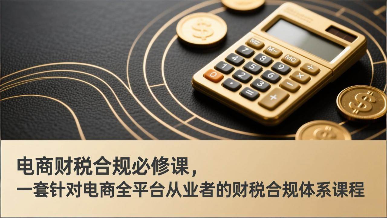 （17359期）电商财税合规必修课，是一套针对电商全平台从业者的财税合规体系课程-52网创