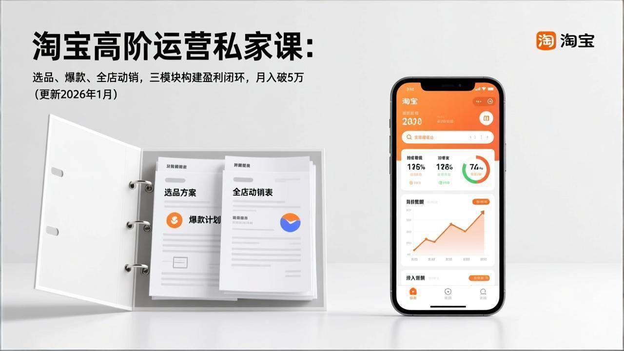 (17280期)淘宝高阶运营私家课:选品、爆款、全店动销,三模块构建盈利闭环,月入破5万(更新26年1月)-52网创