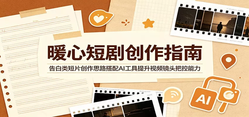 暖心短剧创作指南：告白类短片创作思路搭配AI工具提升视频镜头把控能力 - 52网创-52网创