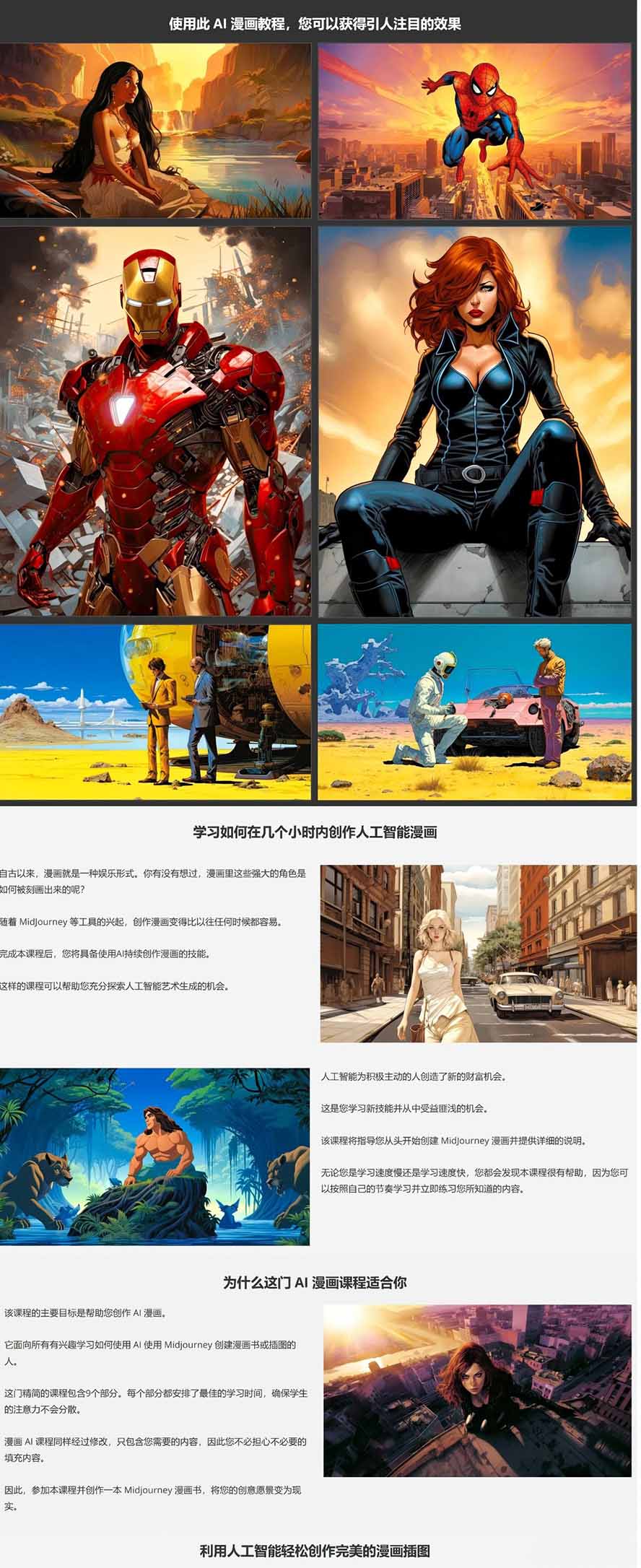 Midjourney AI漫画创作课，脚本构思、人物设计、排版合成，零基础创作完整漫画或系列插画-52网创