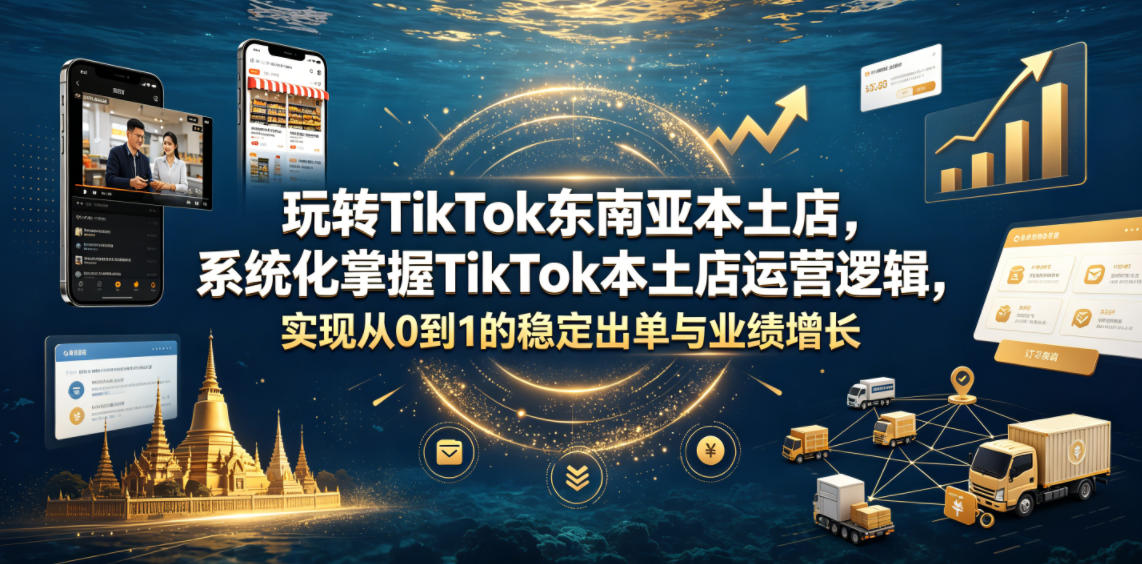 玩转TikTok东南亚本土店，系统化掌握TikTok本土店运营逻辑，实现从0到1的稳定出单与业绩增长 - 52网创-52网创