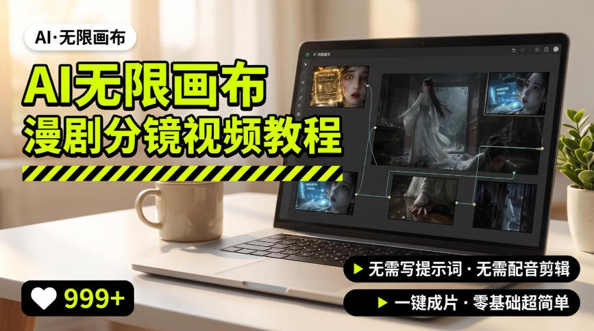 AI无限画布制作爆款漫剧分镜视频搭建教程，无需写脚本，无需制作音频，一键制作超简单 - 52网创-52网创