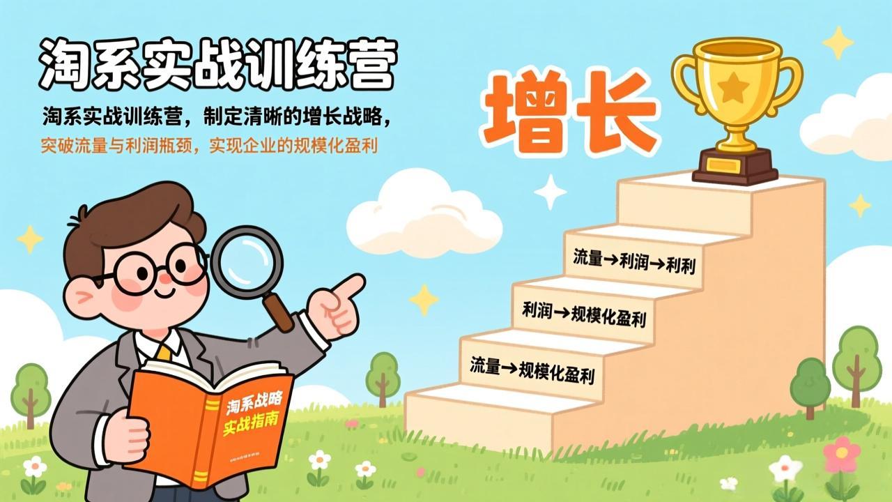 淘系实战训练营，制定清晰的增长战略，突破流量与利润瓶颈，实现企业的规模化盈利-52网创