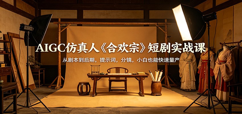 AIGC仿真人《合欢宗》短剧实战课：从剧本到后期，提示词，分镜，小白也能快速量产 - 52网创-52网创