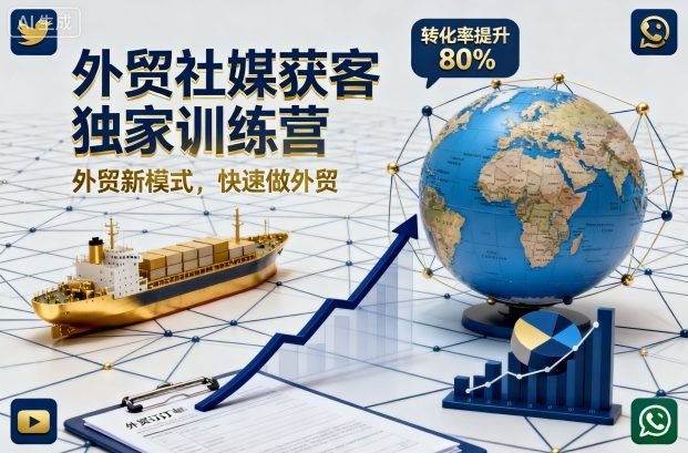 外贸社媒获客独家训练营，外贸新模式，快速做外贸(更新26年4月)-52网创