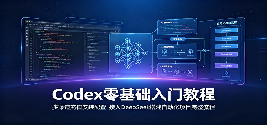 Codex零基础入门教程：多渠道充值安装配置，接入DeepSeek搭建自动化项目完整流程 - 52网创-52网创