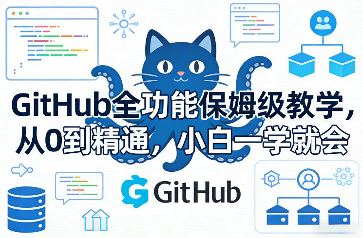 GitHub全功能保姆级教学，从0到精通，小白一学就会-52网创