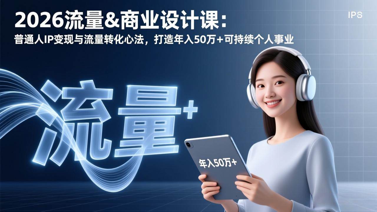 （17246期）2026流量&商业设计课：普通人IP变现与流量转化心法，打造年入50万+可持续个人事业-52网创