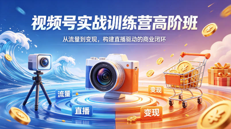 视频号实战训练营高阶班，从流量到变现，构建直播驱动的商业闭环（26年4月） - 52网创-52网创