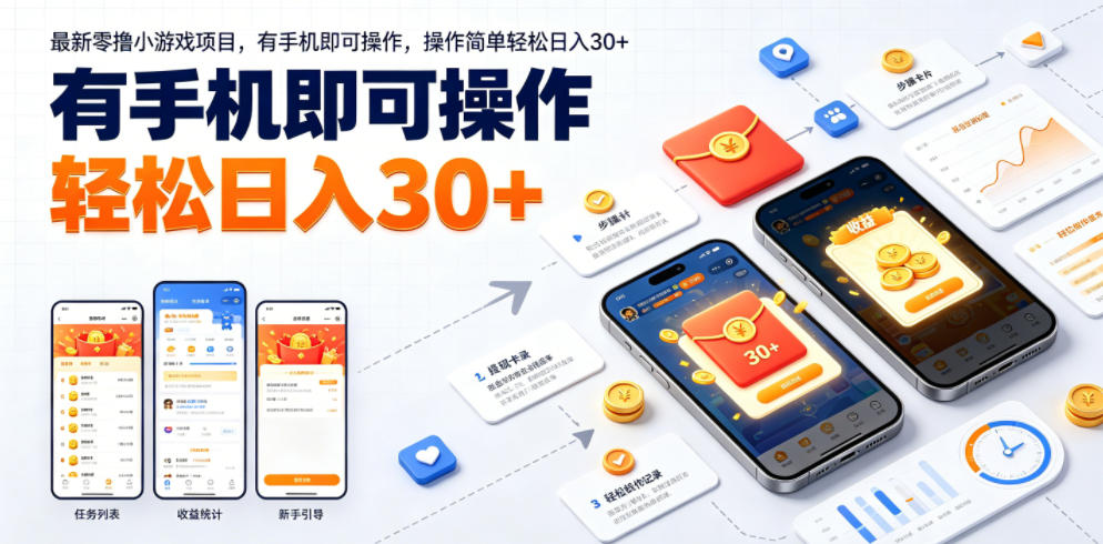 最新零撸小游戏项目，有手机即可操作，操作简单轻松日入30+-52网创