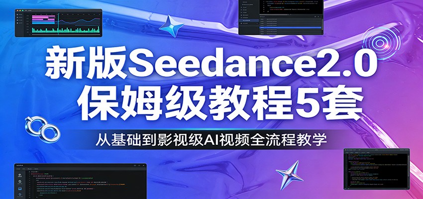 新版Seedance2.0保姆级教程5套：从基础到影视级AI视频全流程教学-52网创