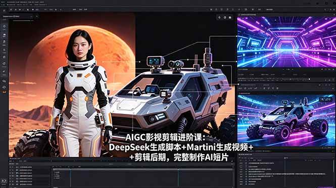 （18475期）AIGC影视剪辑进阶课：DeepSeek生成脚本+Martini生成视频+剪辑后期，完整制作AI短片 - 52网创-52网创