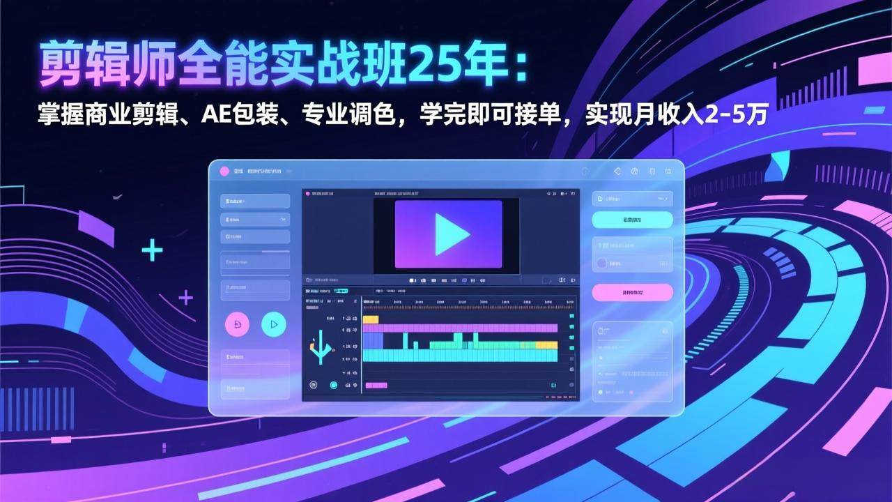 （17294期）剪辑师全能实战班25年：掌握商业剪辑、AE包装、专业调色，学完即可接单，实现月收入2-5万 - 52网创-52网创