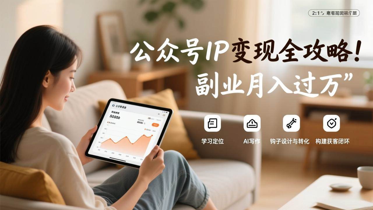 （17275期）公众号IP变现全攻略，学习定位、AI写作、钩子设计与转化，构建获客闭环，副业月入过万-52网创