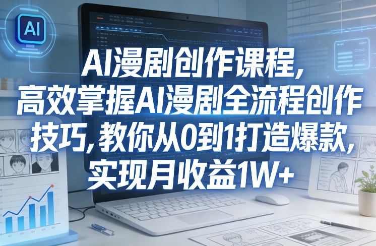 某社群AI漫剧创作课程，高效掌握AI漫剧全流程创作技巧，教你从0到1打造爆款，实现月收益1W+ - 52网创-52网创