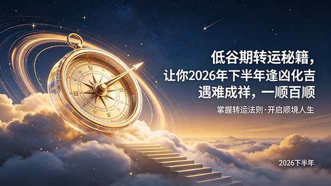 （19024期）付费文章：低谷期转运秘籍，让你2026年下半年逢凶化吉，遇难成祥，一顺百顺。 - 52网创-52网创
