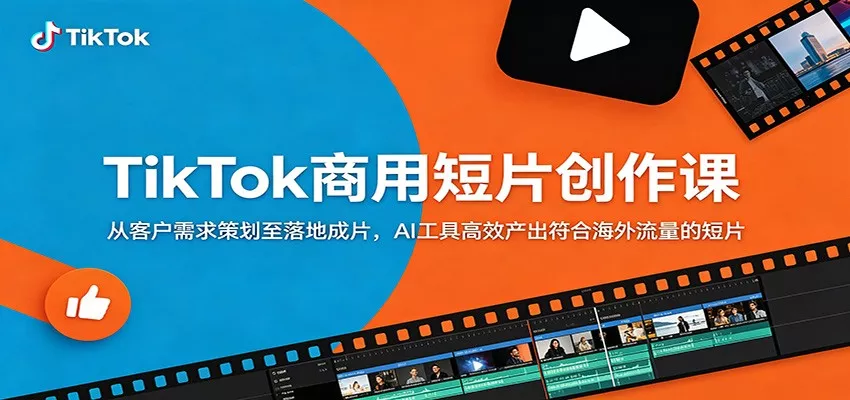 TikTok商用短片创作课：从客户需求策划至落地成片，AI工具高效产出符合海外流量的短片 - 52网创-52网创
