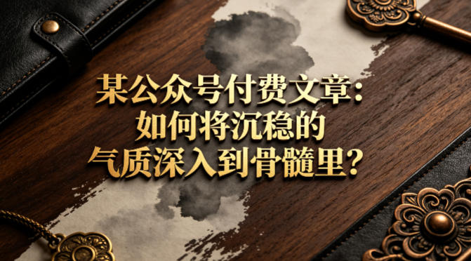 某公众号付费文章：如何将沉稳的气质深入到骨髓里？ - 52网创-52网创