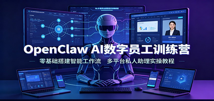 OpenClaw AI数字员工训练营：零基础搭建智能工作流，多平台私人助理实操教程 - 52网创-52网创