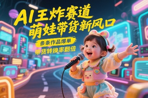 AI王炸赛道，萌娃带货新风口，条条作品爆单，带货转换率翻倍，核心逻辑拆解-52网创