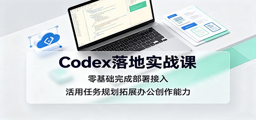 Codex落地实战课：零基础完成部署接入，活用任务规划拓展办公创作能力-52网创