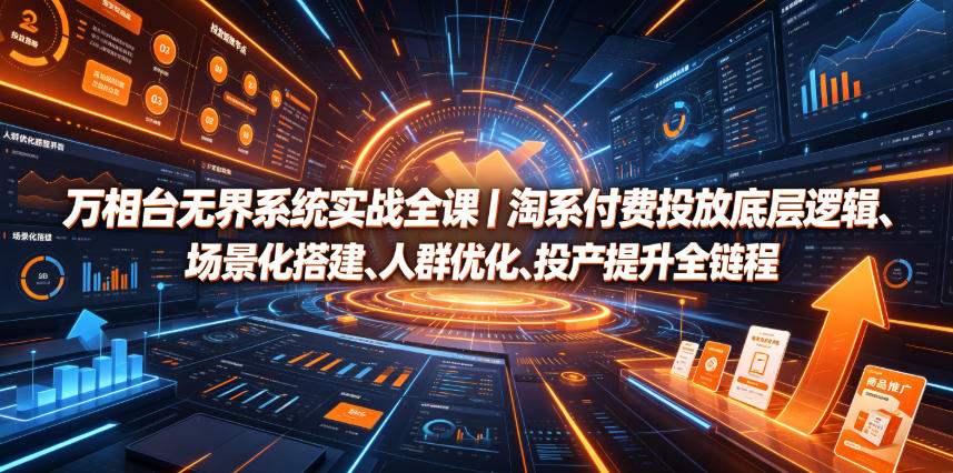 万相台无界系统实战全课｜淘系付费投放底层逻辑、场景化搭建、人群优化、投产提升全链路运营教程 - 52网创-52网创