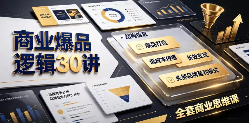 商业爆品逻辑30讲｜拆解各行各业头部品牌盈利模式，吃透爆品打造、低成本传播、长效变现全套商业思维课 - 52网创-52网创