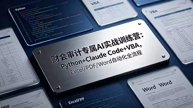 财会审计专属 AI实战训练营：Python+Claude Code+VBA，Excel/PDF/Word自动化全流程 - 52网创-52网创