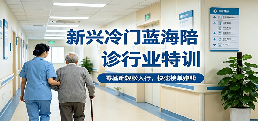 新兴冷门蓝海陪诊行业特训，零基础轻松入行，快速接单赚钱 - 52网创-52网创
