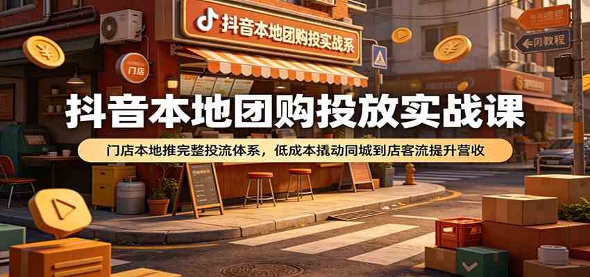 抖音本地团购投放实战课：门店本地推完整投流体系，低成本撬动同城到店客流提升营收-52网创