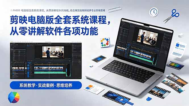 （18926期）剪映电脑版全套系统课程，从零讲解软件各项功能，结合海量实战案例培养专业剪辑思维 - 52网创-52网创