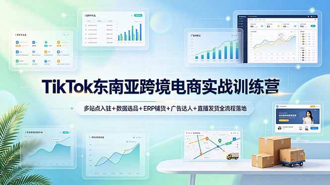 （19155期）TikTok东南亚跨境电商实战训练营：多站点入驻+数据选品+ERP铺货+广告达人+直播发货全流程落地 - 52网创-52网创